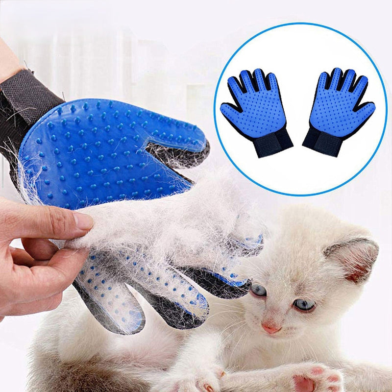 Luvas de Silicone para Escovar pelos de Cães e Gatos