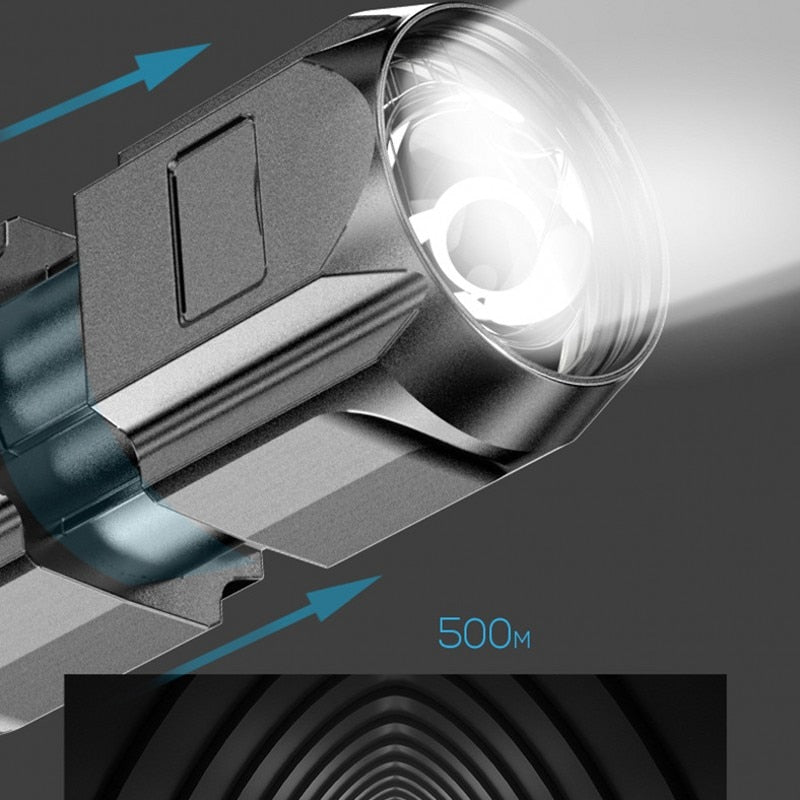 Lanterna Tática Militar x500 Portátil LED Recarregável