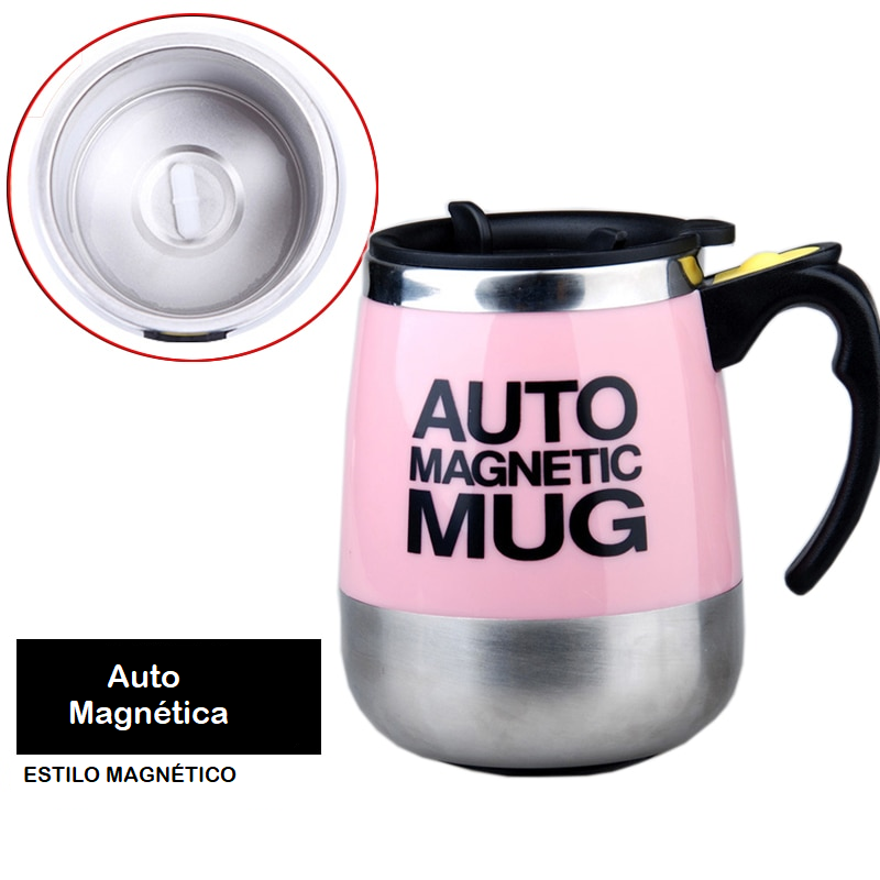 Caneca Magnética com Agitação Automática Pilhas AAA ou Cabo UBS de Aço Inoxidável