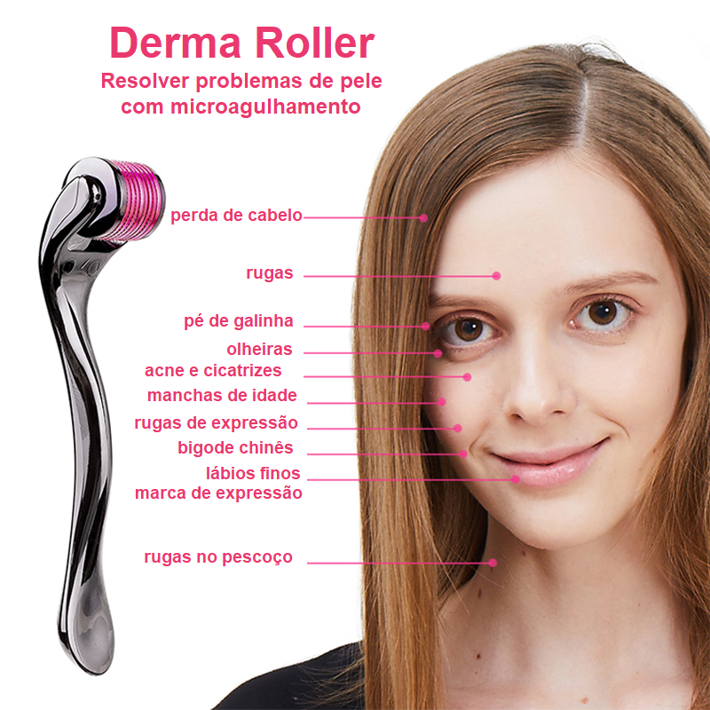 Derma-Roller Rejuvenescimento Facial-  0.2mm / 0.25mm /0.3mm